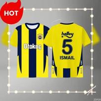 Naujausia populiari futbolo serija Fenerbahce marškinėliai Tas pats marškinėlis vasarai vyrams ir berniukams Apvalia kaklo marškinėliai XXS yellow