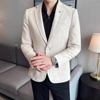 Madingas kostiumo švarkas vyriškas slim fit aksominis elegantiškas švarkas-paltai verslo atsitiktinis vestuvių kostiumas XXXL white