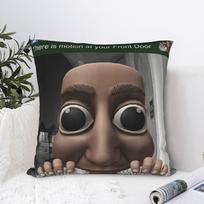 Tung Tung Tung Sahur There is Motion at Your Front Door Meme Pillow Case Pillow Cover Morden Pillowcases For Sofa Car Home Decor 40X40CM black