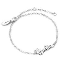 Barbie Sterling Silver Name Logo Bracelet white