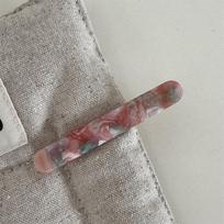 Korean version of the gold label cute little baguette one-word clip French acetic acid texture solid side bangs clip