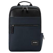 Samsonite Heves Brand Logo Commuter Business Fabric And Leather Backpack Unisex backpack Navy-Blue TT0-41003 Basic Set (Bag) black