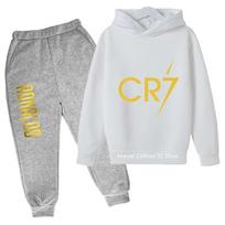 Cristiano Cr7 Cosplay Kostiumai Vaikams Futbolo Idolo Hoodies Rinkinys Kelnės Vaikams Berniukams Aukštos Kokybės Viršutiniai Drabužiai Mergaitėms Drabužių Rinkiniai 150 black