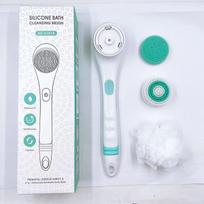 Xiaomi Electric Bath Brush Long Handle Body Scrubber Waterproof Shower Brush with Replaceable Heads for Back Feet Body Cleaning Massage No plug gray