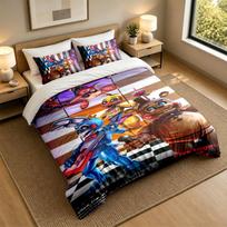 Soft Bedding Set Five Nights at Freddy’s Pattern, 1 Duvet Cover plus 2 Pillowcases Stylish Bedroom Home Textile 135cmx200cm white