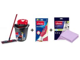 Plokščias šluostės Vileda Ultramax Box su virtuvės rinkiniu  Universal pirštinės – 1 pora +
