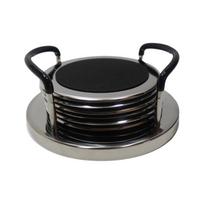 6 VNT./KOMPLEKTAS Vandeniui atsparus nerūdijančio plieno padėkliukas apvalus gėrimų padėkliukas modernus neslystantis padėkliukas stalo dekoras Stainless Steel gray