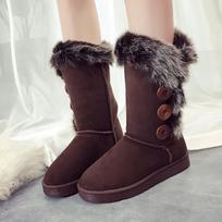Women's Mid-Tube Wool Ball Snow Boots - Style 5825 Warm Cotton Shoes 40 gray