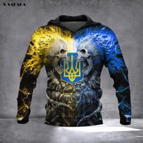 UKRAINOS ŽEMĖLAPIS VĖLIAVĖ Pusė Suomijos 3D spausdinimas Vyriški megztiniai megztiniai Vyriški megztiniai su gobtuvu Džersiniai sportiniai kostiumai Viršutiniai drabužiai Pavasario rudens paltai 5XL blue