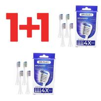 1+1BRUSHIO STANDART keičiamieji antgaliai, suderinami su Philips Sonicare dantų šepetėliais, 8 vnt.