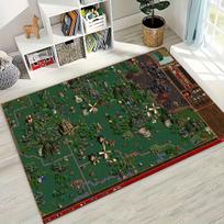 Retro Heroes of Might and Magic Žemėlapių Žaidimų Meno Kilimas Miegamajam Svetainei Sofai Namų Durų Kilimėlis Dekoras, Didelis Vaikams Neslystantis Grindų Kilimėlis 80x120cm( 31x47in) gray