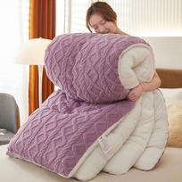 Nauja itin stora žieminė šilta antklodė lovai Dirbtinės ėrienos kašmyro svertinės antklodės Minkštos, patogios šiltos antklodės 100x150cm small violetinė