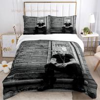 Eminem hip-hop singer All Season Duvet Cover Comforter Bedding sets Soft Quilt Cover and Pillowcases Single/Double/Queen/King EU Single(135*200cm)3pcs gray