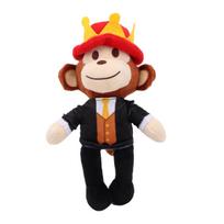 Kawai Steal a Brainrot Jandel Cartoon Character Stuffed Toy Black Monkey Wear the Crown Jandel Birth Date Xmas Present designed for Children 28cm brown