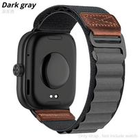 Alpine Nylon Loop Strap For Redmi Watch 6/5/4 Nylon Bracelet Watchbands Accessories for Xiaomi Watch Band 10Pro 9 Pro 8Pro Breathable Strap Xiaomi Band 10/9/8 Pro pilka
