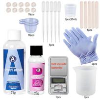 Epoxy Resin Kit Crystal Clear Easy Mix 3:1 AB Resin with Sticks,Graduated Cups and Gloves for Jewelry Making DIY Art Crafts gray
