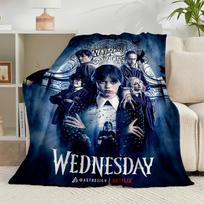 1PC Wednes-day Gothic  Flannel Blanket Gift, Suitable for Both Men And Women, Soft Ideal for Beds And Sofa, Birthday Or Christmas Gift 75x90cm
