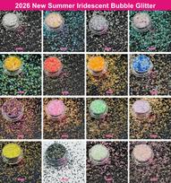 Bulk 1kg Iridescent Bubble Glitter for DIY Crafts Multi-size Bubble Sequins for Slime and Party Supplies white