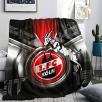 1. FC Köln spausdinta flanelinė antklodė, minkštas pledas miegamojo sofai, skalbiama, gerbėjų atributika, puiki dovana. 80cmx120cm white