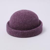 Autumn and winter European and American fashion medicine box hat women's wool beret stewardess hat old money style French retro bowler hat Adjustable violetinė