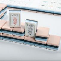 White Lotus Acrylic Mahjong Tiles: Portable, Colorful, Mini Travel Set for Casual Entertainment. Wholesale (300 Sets) gray