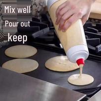 2-in-1 rankinis plakiklis-dozatorius su svarstyklėmis - Idealiai tinka blynams ir kremams Double Batter Mixer Bottle