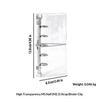 Ins Transparent Pvc Binder Notebook M25 Diy Loose Leaf Journal With Elastic Band Photo Card Organizer Stationery Lovers A1 white