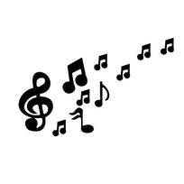 Removable Finish Music Note Wall Sticker 3D Look Embossed Texture Embossed Wall Decal Silver Color 23 x 13 cm Size