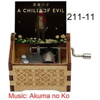 Anime Akuma No Ko Wooden Music Box Attack on Season 4 Shingeki Musical Melody Cute Special Gift for Fans Friends Family Birthday 3 One Size black