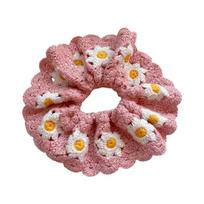 Flower Shape Hair Scrunchies for Women Hair Elastic Hair Rings Aesthetic Hair Tie Hair Scrunchy Ponytail Hair Holder gray