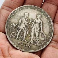 1832 Graikijos karalius iš Bavarijos Bronzinė Seno Sidabro Proginė Medalis Kolekcinė Moneta Vario Sidabrinė Moneta Proginė Moneta beige