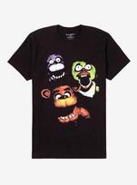 Five Nights At Freddy's Heads Characters T-Shirt New XXXXL brown