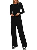 Kardashian Style Comfy Wide-Leg Tie-Up Set with Long Sleeves XS to XXL, Weight 390g-510g juoda