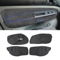 For VW Golf 4 MK4 Bora Jetta 1998 1999 2000 2001 - 2005 4 Doors Car Inner Door Armrest Panel Cover Suede Leather Blue Line Trim white