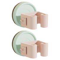 2Pcs Heavy Duty Suction Cup Mop Hangers Space Saving Wall Mounted Mop Organiser Clamp For Bathroom Kitchen Laundry Room white