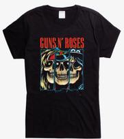 Guns N' Roses SKELETON BARS Girls Women's Junior 100% Cotton T-shirt Mens Tees Top NEW Licensed & Official 2XL black