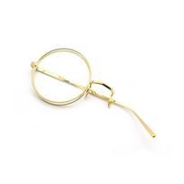 Retro Monoklis Akinių Anime Akinių Mada Vienpusiai Akiniai Unisex gold-Glasses beige