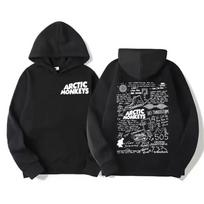 Men'S Retro Rock Arctic Monkeys Hoodie - Music Album Pattern Print Hip Hop Style Oversized Vintage Hooded Sweatshirt Wy005 S black
