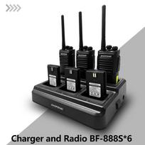 6pc Baofeng BF-888S PLUS Walkie Talkie Tweeweg Radio BF 888s USB Lader UHF PMR 446 MHz 16CH Lange Afstand Transceiver US