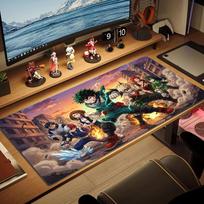 My Hero Academia Color Mouse Pad Large Gaming Table Cushion Non-slip Laptop Tablet Big Mousepad XXL Mat Mini PC Playmat With Lock edge 30cmx60cm(11.8x23.6inch) beige
