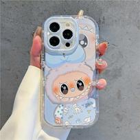 Cute Labub IPhone Case All-inclusive Feather Cream Couple Phone Case Apple 14promax