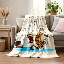 Calvin and Hobbes pledas Flanelinis pledas Minkštas jaukus pliušinis užtiesalas sofai lovai Lengvas namų dekoras 100cmx150cm