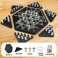 Chain Triangle Chess Triggle Elastic Band Game Educational Desktop Chain Chess Logic Geometry Puzzle Interactive Toy For Kid white