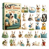 Fun Countdown Calendar for Kids Dog Advent 2026, 24-Day Christmas with 24 Acrylic Gift Dads Cute Ornaments, Collectible Figures Lovers, Holiday beige