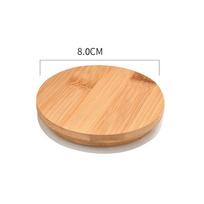 Sizes Silicone Ring Sealing Ring Wooden Storage Tank Tea Set Accessories Cup Lid Bamboo Cover 8cm-C beige