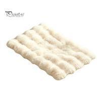 Plush Pet Mat for Kennels Faux Fur Mat, Soft Warm Cat Sleeping Pad with Non-slip Bottom, Large Rug Living Room Self-Warming Fuzzy Cozy Bed Dogs Cats, XL smėlis