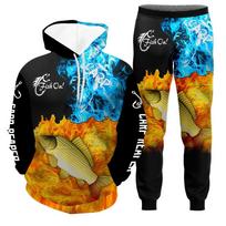 Vyriškas Hoodie Rinkinys Meilė Forelių Žvejybai 3D Spausdinimas Puloverio Hoodie Rinkinys Harajuku Stiliaus Laisvalaikio Striukė Džemperis Bėgiojimo Sportinis Kostiumas 4XL blue