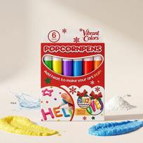 6Pcs Magic Popcorn Bubble Pens 3D Raised Texture Art Markers Smooth Coloring Set For Journal Greeting Card Handcraft Diy A12 red