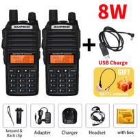 2pcs Real 8W Baofeng UV-82 Walkie Talkie 10KM uv 82 Portable Two way Radio UV82 High Power Dual Band HF FM Transceiver + NA771
