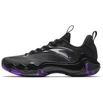 Anta Shock Wave 4 Slip Resistant, Abrasion Resistant, Breathable Low top Basketball Shoes Men's Black Silver Purple Sneakers 912511607Q-5 40 black